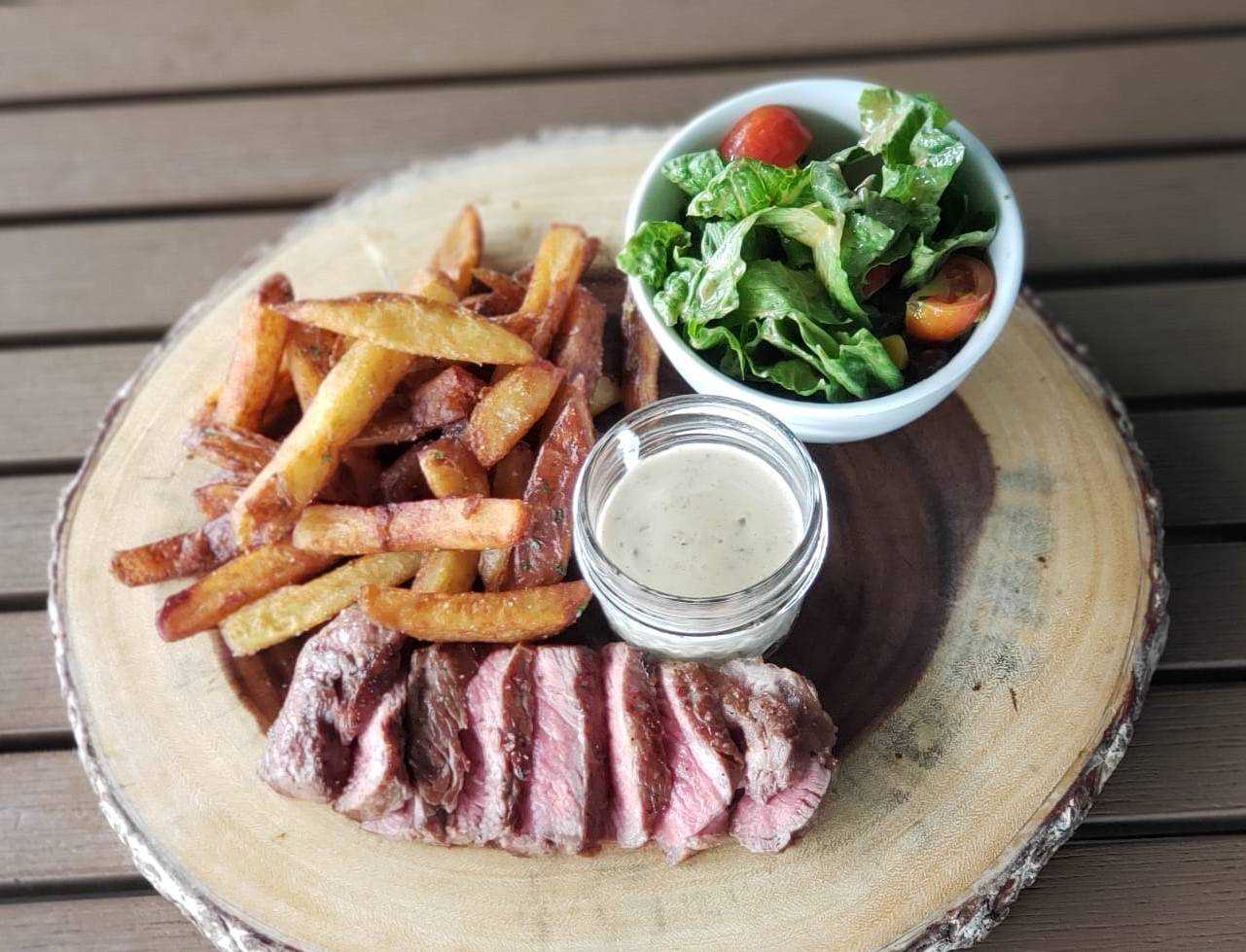 Steak, Belgian Frites & Salad